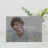 Eenvoudige foto overlay border 2025 Afstuderen Save The Date (Staand voorkant)