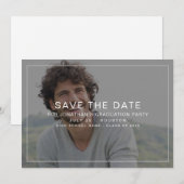 Eenvoudige foto overlay border 2025 Afstuderen Save The Date (Voorkant / Achterkant)