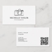 Eenvoudige foto Professionele camera QR-code Visitekaartje (Voorkant / Achterkant)