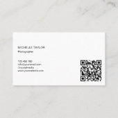 Eenvoudige foto Professionele camera QR-code Visitekaartje (Achterkant)