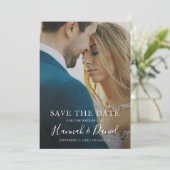 Eenvoudige Foto Save the Date Wedding Invite Sjabl (Staand voorkant)