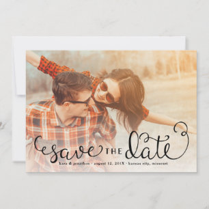 Eenvoudige Foto slaat de Data op, handgeschreven s Save The Date
