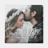 Eenvoudige Foto Small Save the Date Fridge Magnet Magneet (Voorkant)
