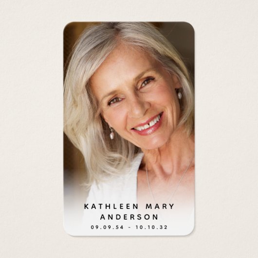 Eenvoudige foto Sympathie Funeral Memorial Kaart (Voorkant)