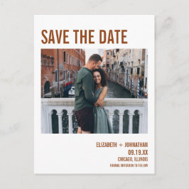 Eenvoudige foto van Boho Typografie Save the Date Aankondigingskaart
