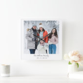 Eenvoudige foto van elegant-Script Vierkante Klok (Huis)