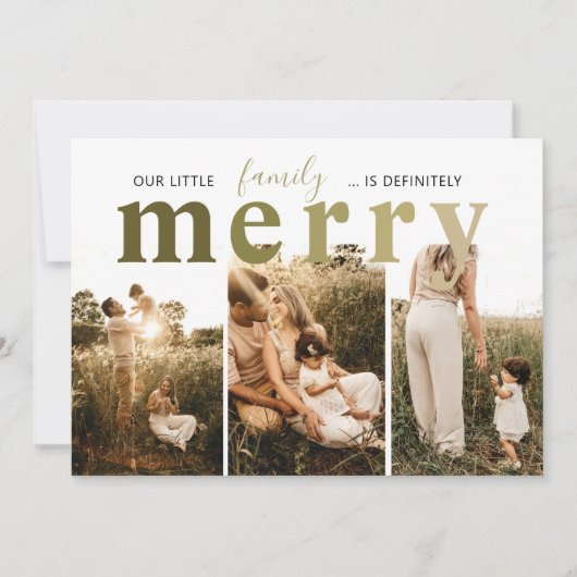 Eenvoudige foto van Merry 3 Feestdagenkaart (Voorkant)