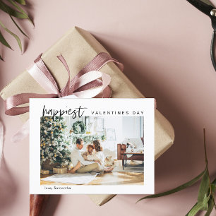 Eenvoudige foto van moderne familie Fijne Valent Briefkaart