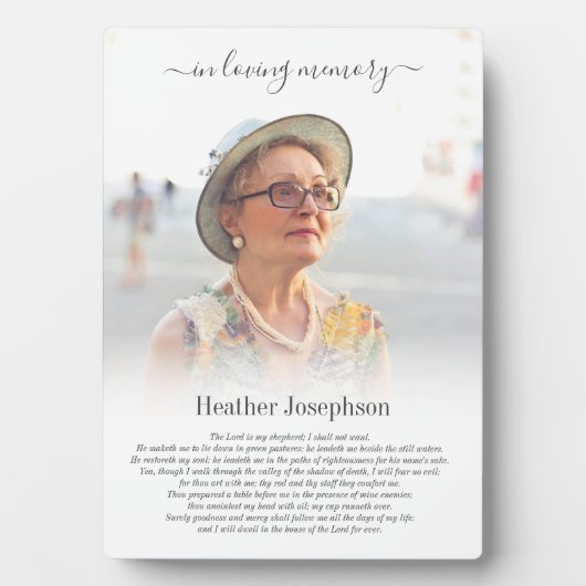 Eenvoudige foto van Psalm Memorial Fotoplaat (voorkant)