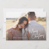 Eenvoudige foto voor modern kerstscript feestdagenkaart (Voorkant)