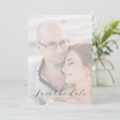 Eenvoudige foto | Weddenschap Save The Date (Staand voorkant)
