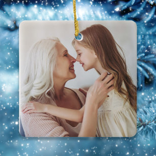 Eenvoudige foto Winter Waterverf Rode Kardinaal Vo Keramisch Ornament