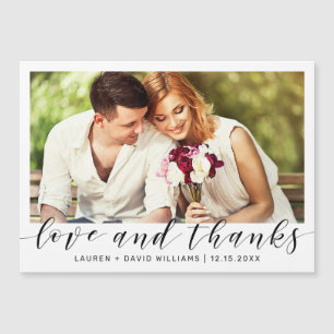 Eenvoudige foto zwart script wit bruiloft dank u