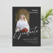 Eenvoudige foto zwart-wit aankondiging (Staand voorkant)