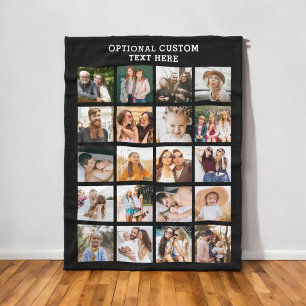 Eenvoudige Fotocollage 20 Afbeelding Gepersonalise Fleece Deken