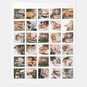 Eenvoudige Fotocollage 30 Afbeelding Gepersonalise Fleece Deken