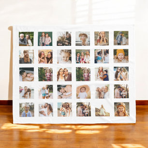 Eenvoudige Fotocollage 30 Afbeelding Gepersonalise Fleece Deken