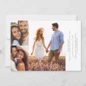 Eenvoudige fotocollage bruiloft save the date (Achterkant)