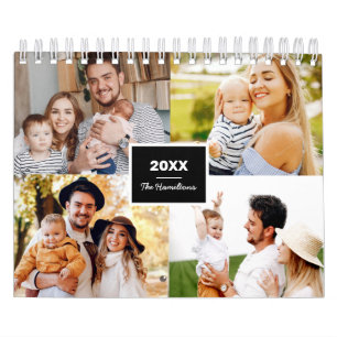 Eenvoudige fotocollage familie 2022 kalender