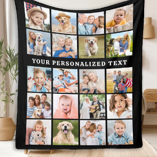 Eenvoudige Fotocollage Gepersonaliseerd Schattige  Fleece Deken