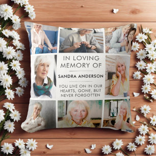 Eenvoudige fotocollage in liefhebbend geheugen kussen