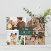 Eenvoudige fotocollage kerstvakantie kaart (Staand voorkant)