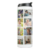 Eenvoudige fotocollage met monogram als aandenken  thermosbeker (Gedraaid links)