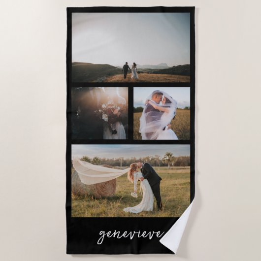 Eenvoudige fotocollage Modern Strandlaken (Voorkant)