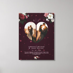 Eenvoudige foto's van Burgundy Custom Heart Canvas Afdruk