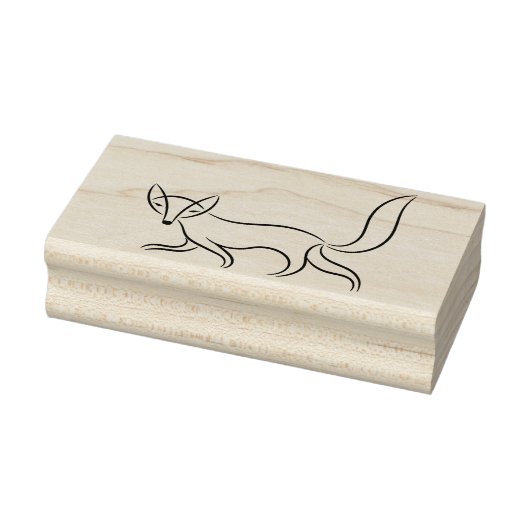 Eenvoudige Fox lijn tekening Rubberstempel (Stempel)