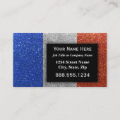 Eenvoudige Franse vlag Glitter Professional Execut Visitekaartje (Achterkant)