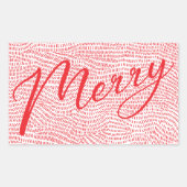 Eenvoudige Fun Rood Doodle Prettig Kerstfeest Vaka Rechthoekige Sticker (Voorkant)