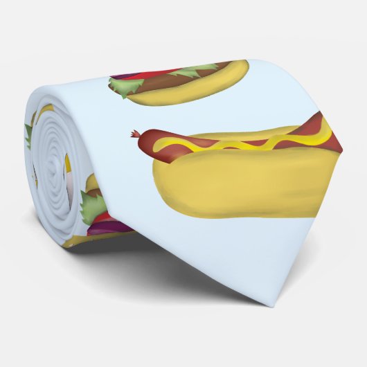 Eenvoudige Funny Hamburger en Hot Dog Humor Stropdas (Opgerold)