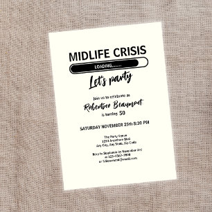 Eenvoudige Funny Midlife Crisis Loading 50th Birth Kaart