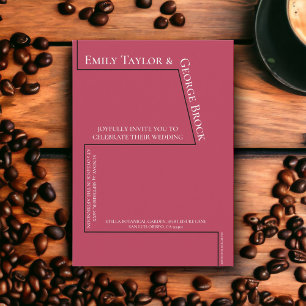 Eenvoudige Funny White Script Magenta Modern Wedde Kaart