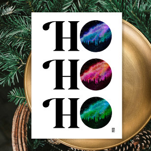 Eenvoudige Galaxy Vet HO HO HO Kerstmis Feestdagenkaart