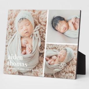 Eenvoudige galerij van drie gepersonaliseerde foto fotoplaat