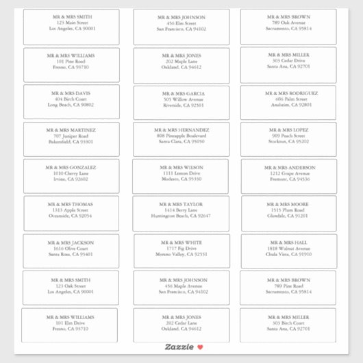  eenvoudige gast bruiloft adresetiketten sticker (Vel)