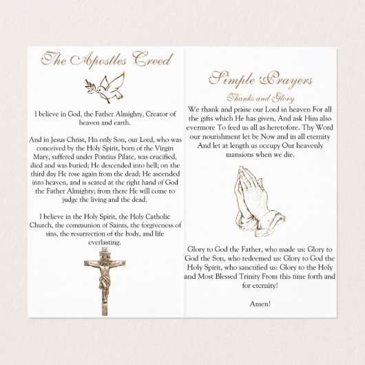 Eenvoudige gebeden - Praycard Visitekaartjes (Binnenkant ongevouwen)