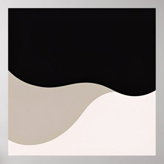 Eenvoudige gebogen lijnkunst - minimalistische boo poster (Voorkant)