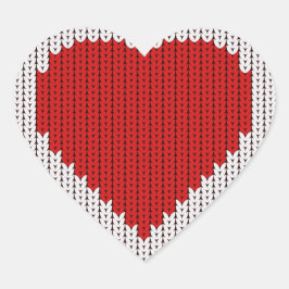 Eenvoudige gebreide wollook Ik hou van je Valentij Hart Sticker