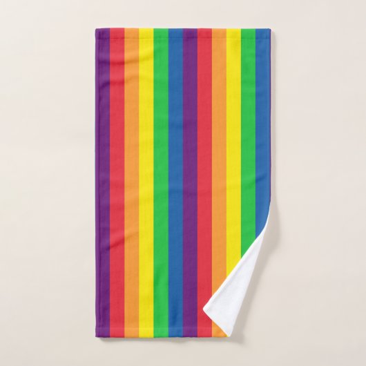 Eenvoudige gedurfde en heldere verticale regenboog bad handdoek (Handdoek)