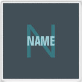 Eenvoudige gedurfde  monogrammed naam sticker (Voorkant)