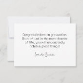 Eenvoudige Gefeliciteerd Afstuderen Kaart met Pet (Achterkant)
