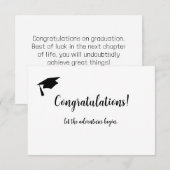 Eenvoudige Gefeliciteerd Afstuderen Kaart met Pet (Voorkant / Achterkant)