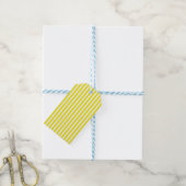 Eenvoudige gele en witte streep cadeaulabel (Met Touw)