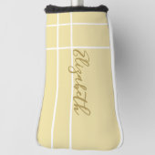 Eenvoudige gele minimalistische aangepaste naam da golfheadcover (Draai 90)