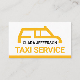 Eenvoudige Gele Taxi Auto Plaats Uw Naam Visitekaartje