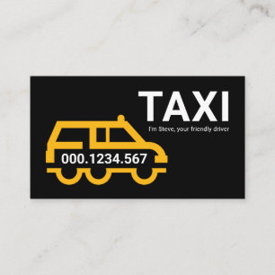 Eenvoudige Gele Taxi Auto Stationwagen Visitekaartje