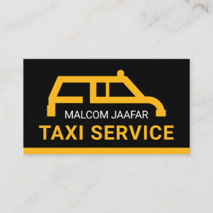 Eenvoudige Gele Taxi Auto Uw Naam Visitekaartje